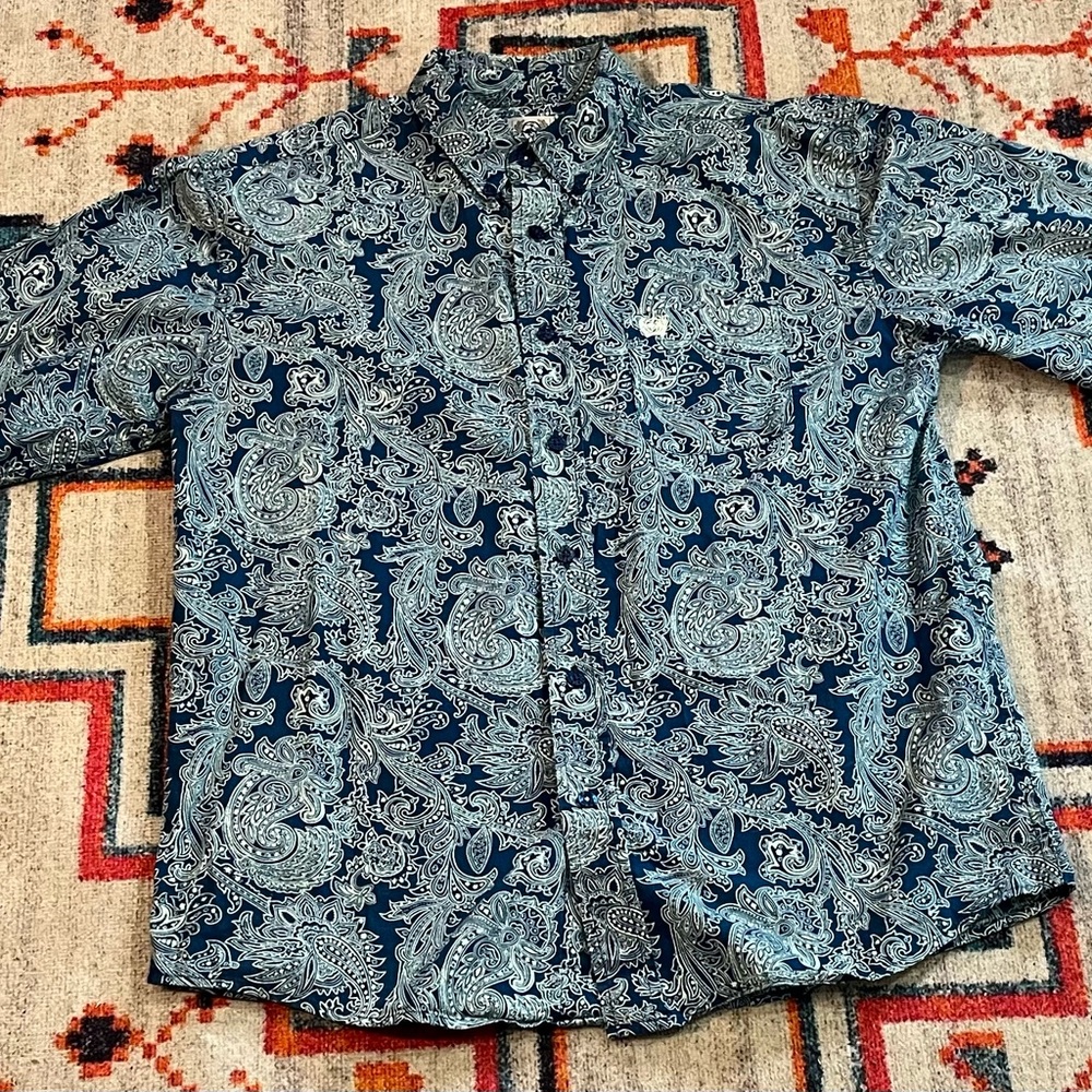 Men's Blue Cinch Youth Paisley Shirt